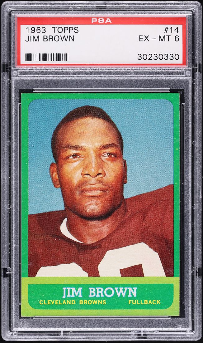 1963 Topps Football Jim Brown SHORT PRINT #14 PSA 6 EXMT