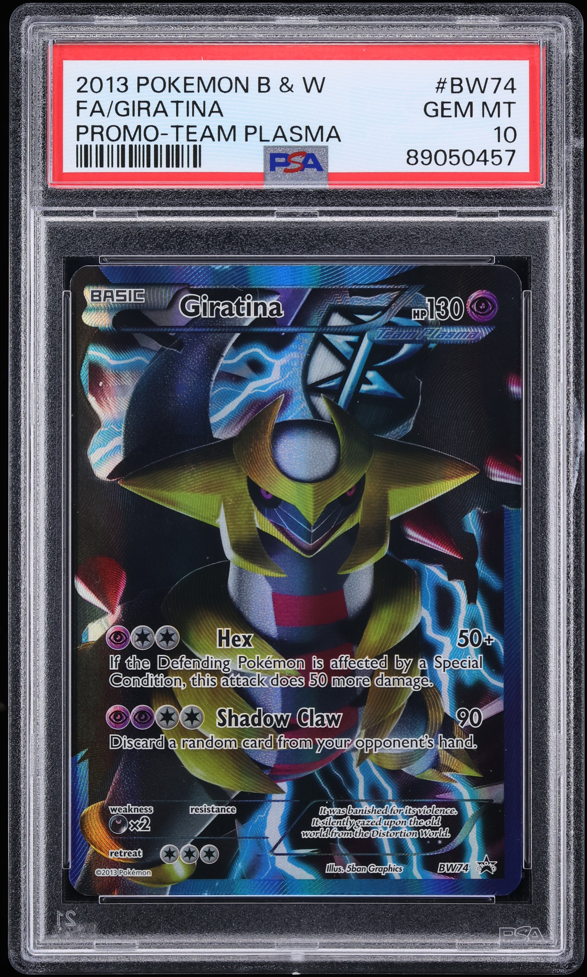 2013 Pokemon Black & White Black Star Promo Team Plasma Full Art Giratina #BW74 PSA 10 GEM MINT