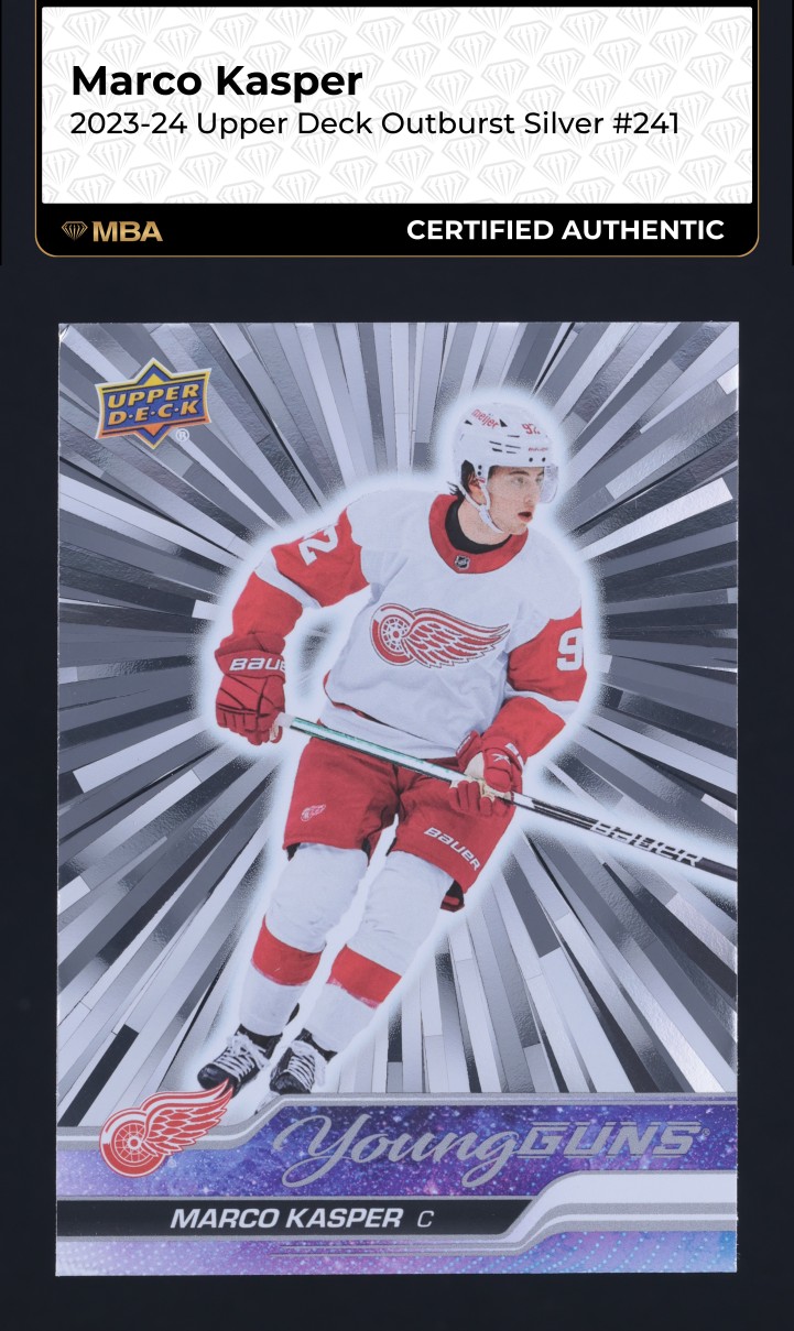 2023 Upper Deck Young Guns Outburst Silver Marco Kasper ROOKIE #241 MBA AUTH