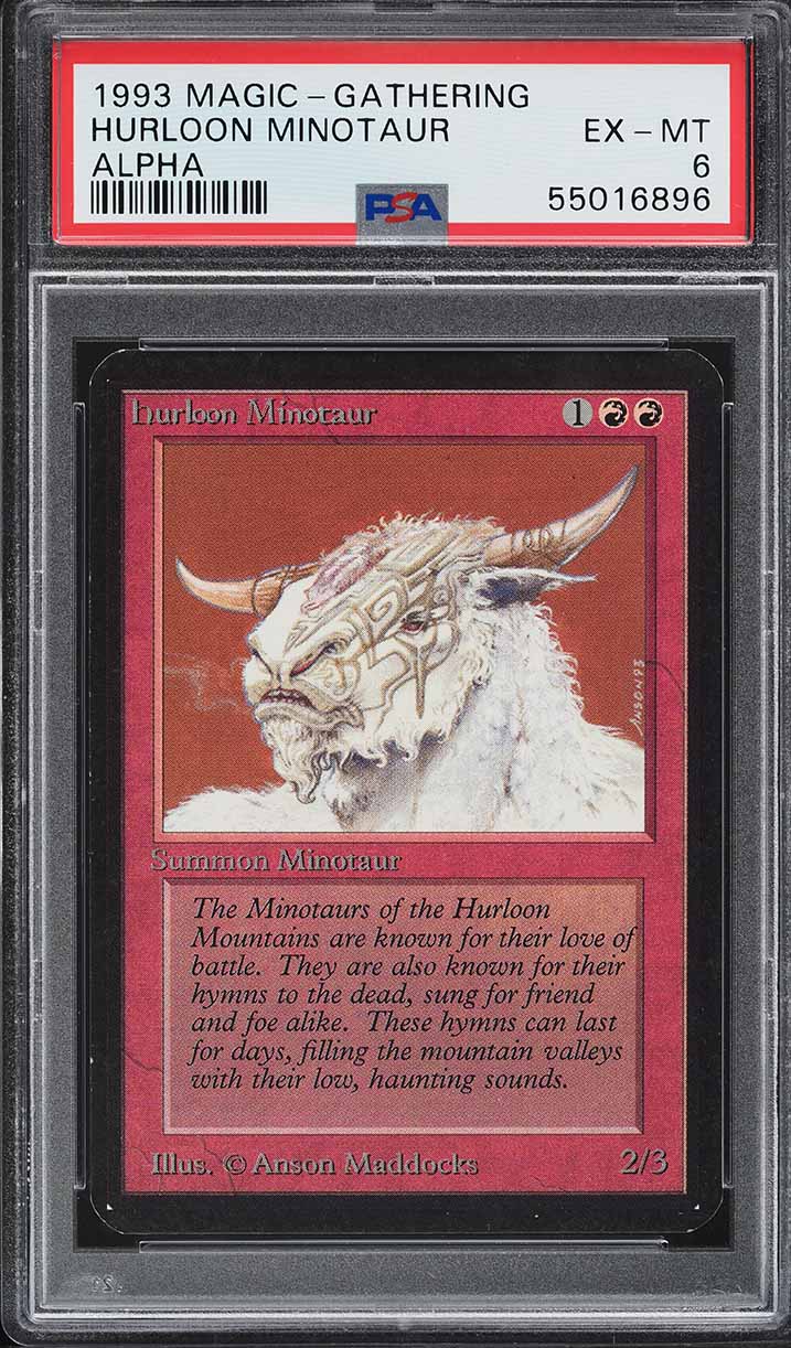 1993 Magic The Gathering MTG Alpha Hurloon Minotaur C R PSA 6 EXMT