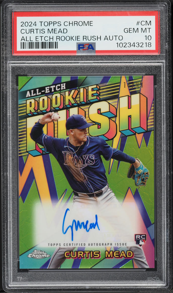2024 Topps Chrome Chrome All Etch Rush Curtis Mead ROOKIE AUTO /99 #CM PSA 10