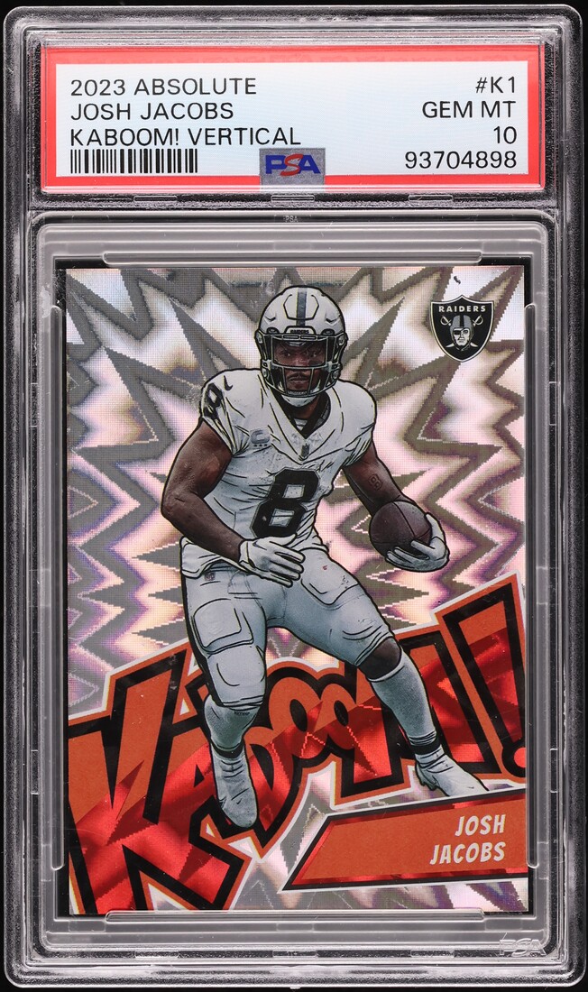 2023 Absolute Kaboom! Vertical Josh Jacobs #K1 PSA 10 GEM MINT
