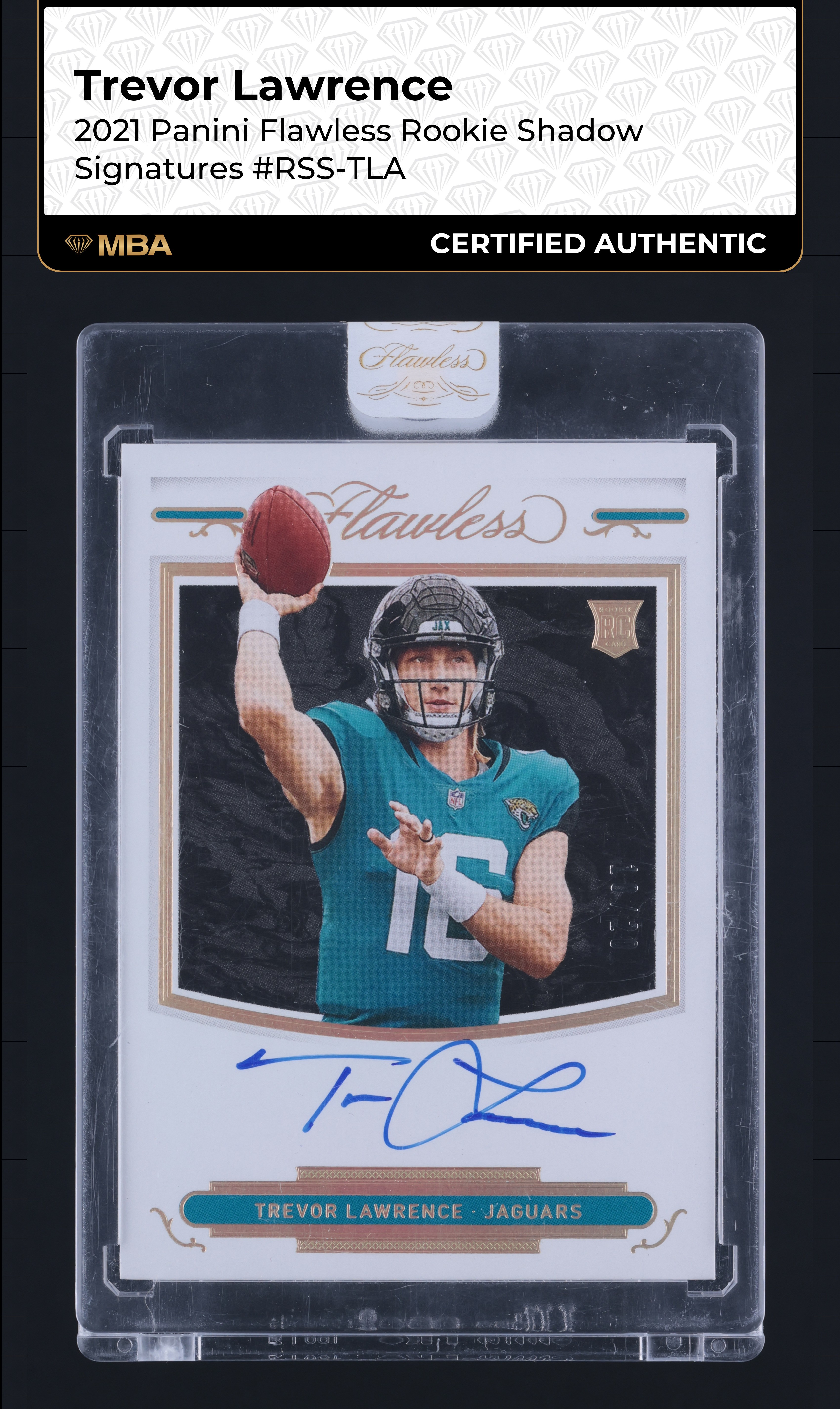 2021 Panini Flawless Shadow Signatures Trevor Lawrence ROOKIE AUTO /20 MBA AUTH