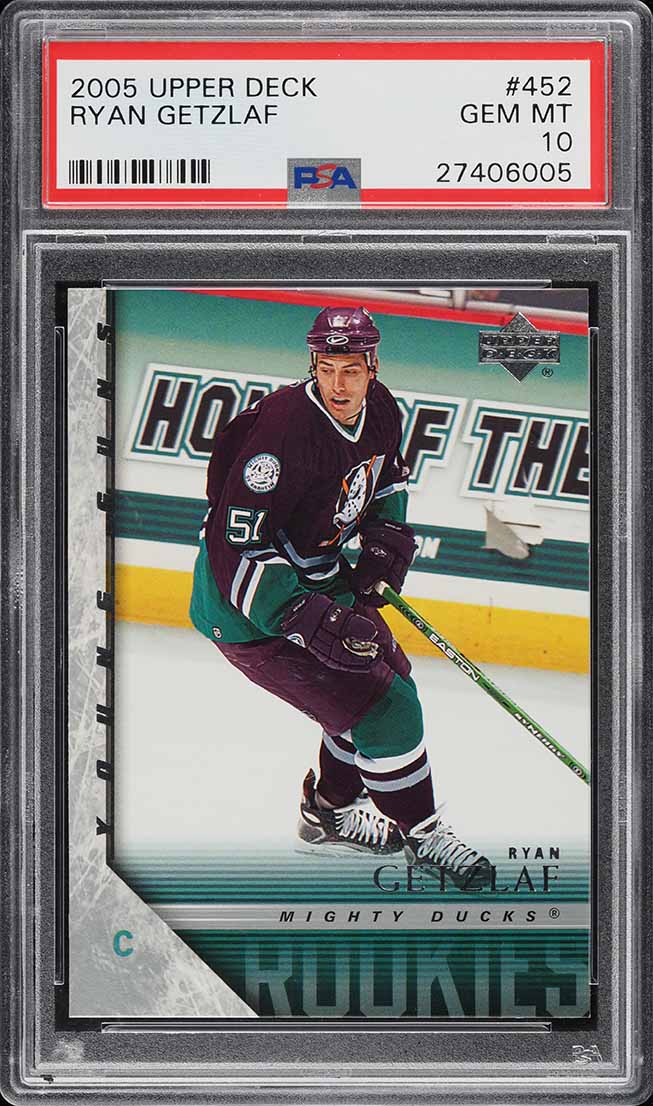 2005 Upper Deck Young Guns Ryan Getzlaf ROOKIE #452 PSA 10 GEM MINT