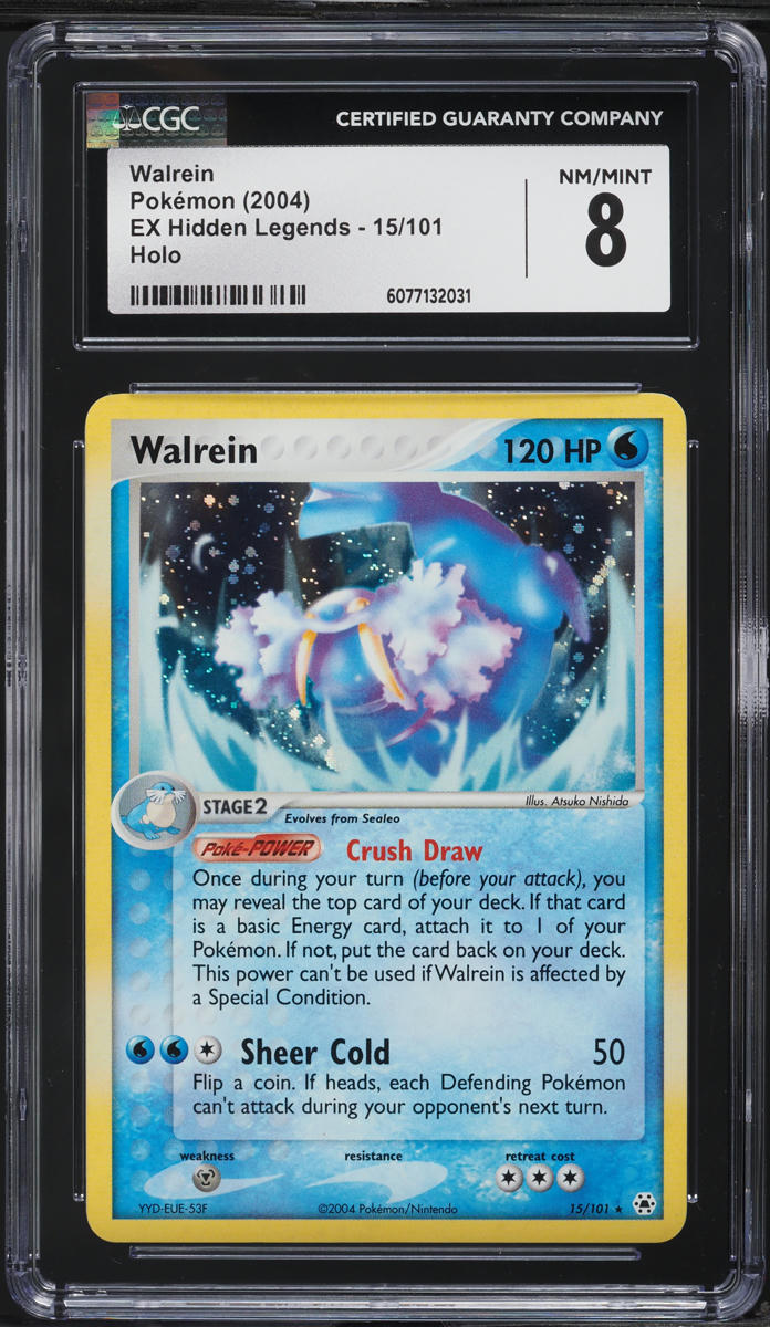 2004 Pokemon EX Hidden Legends Holo Walrein #15 CGC 8 NM-MT