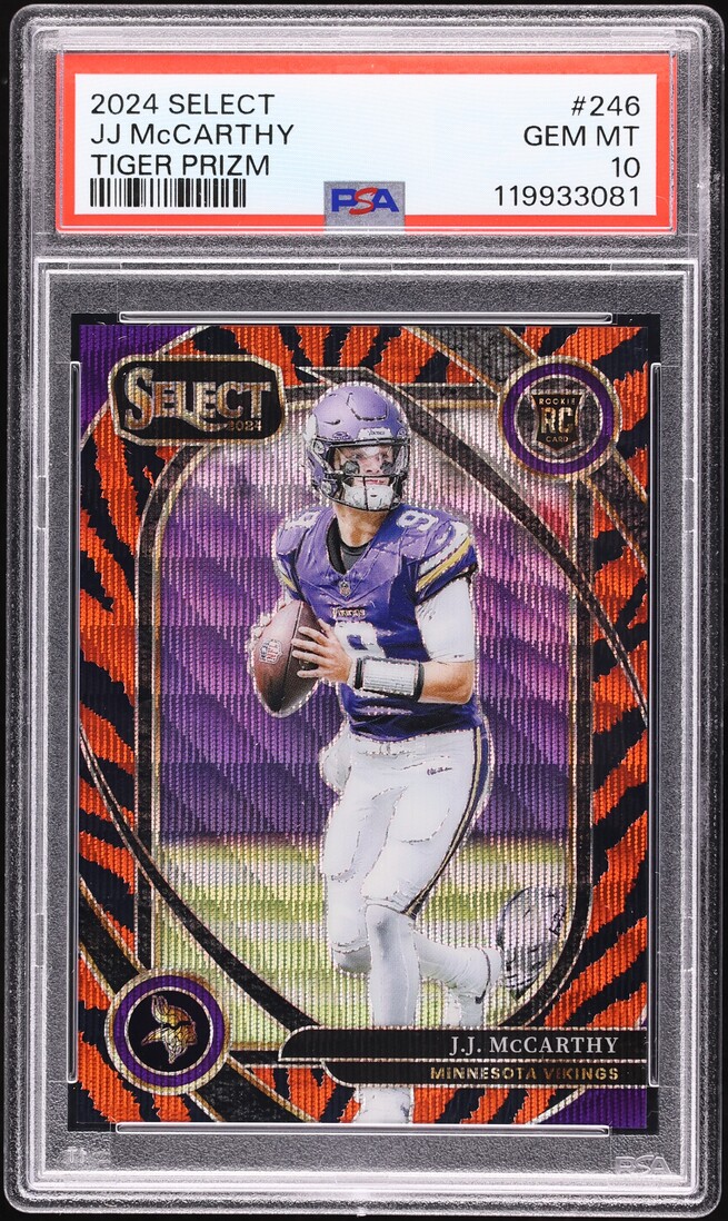 2024 Select Club Level Tiger Prizm JJ McCarthy ROOKIE #246 PSA 10 GEM MINT