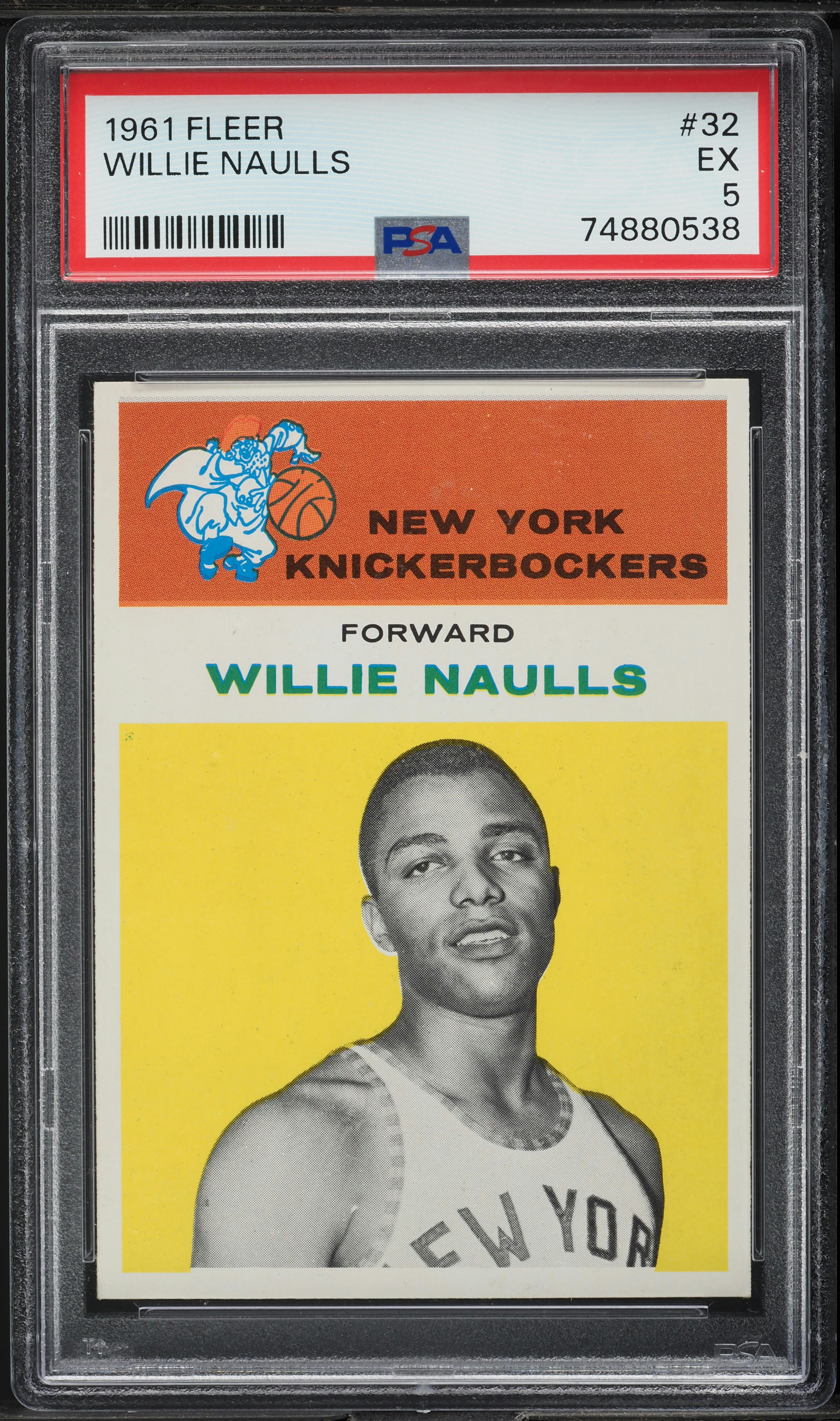 1961 Fleer Basketball Willie Naulls #32 PSA 5 EX