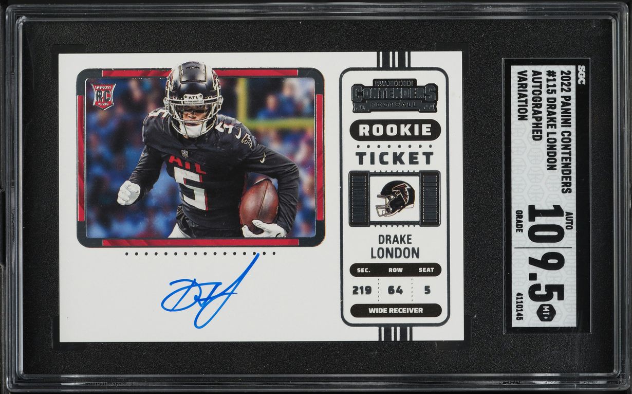 2022 Panini Contenders Variation Drake London ROOKIE AUTO #115 SGC 9.5 MINT+