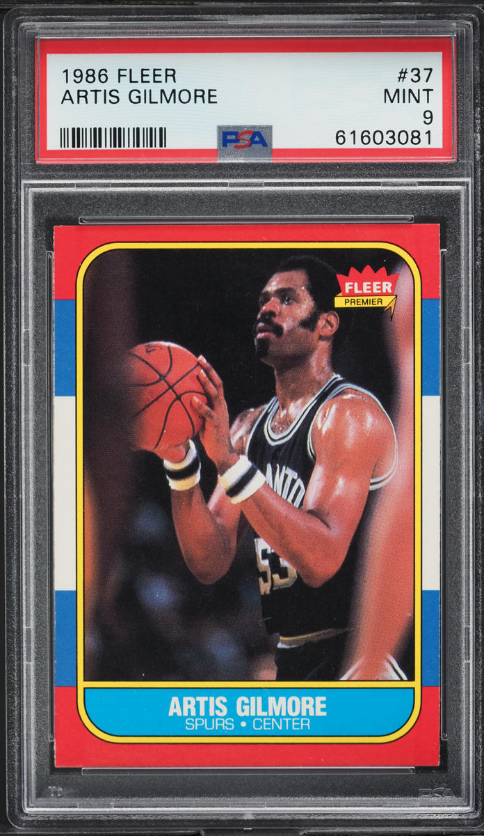 1986 Fleer Basketball Artis Gilmore #37 PSA 9 MINT