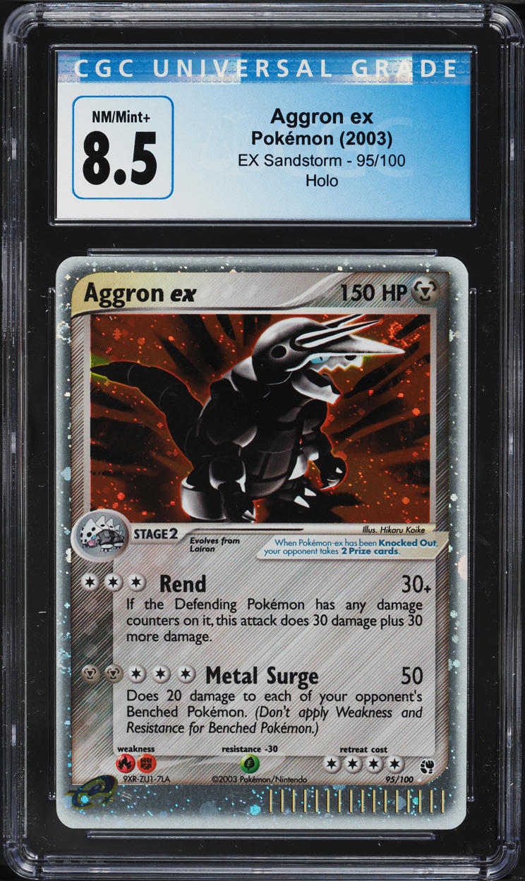 2003 Pokemon EX Sandstorm Holo Aggron ex #95 CGC 8.5 NM-MT+