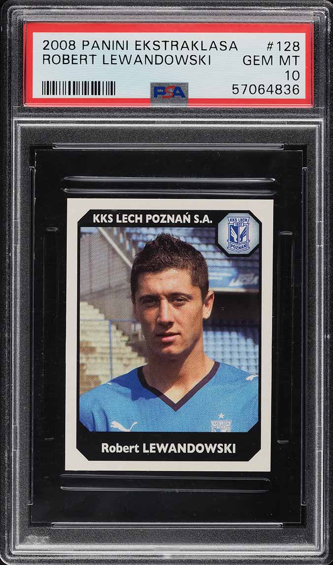 2008 Panini Ekstraklasa Soccer Robert Lewandowski ROOKIE #128 PSA 10 GEM MINT