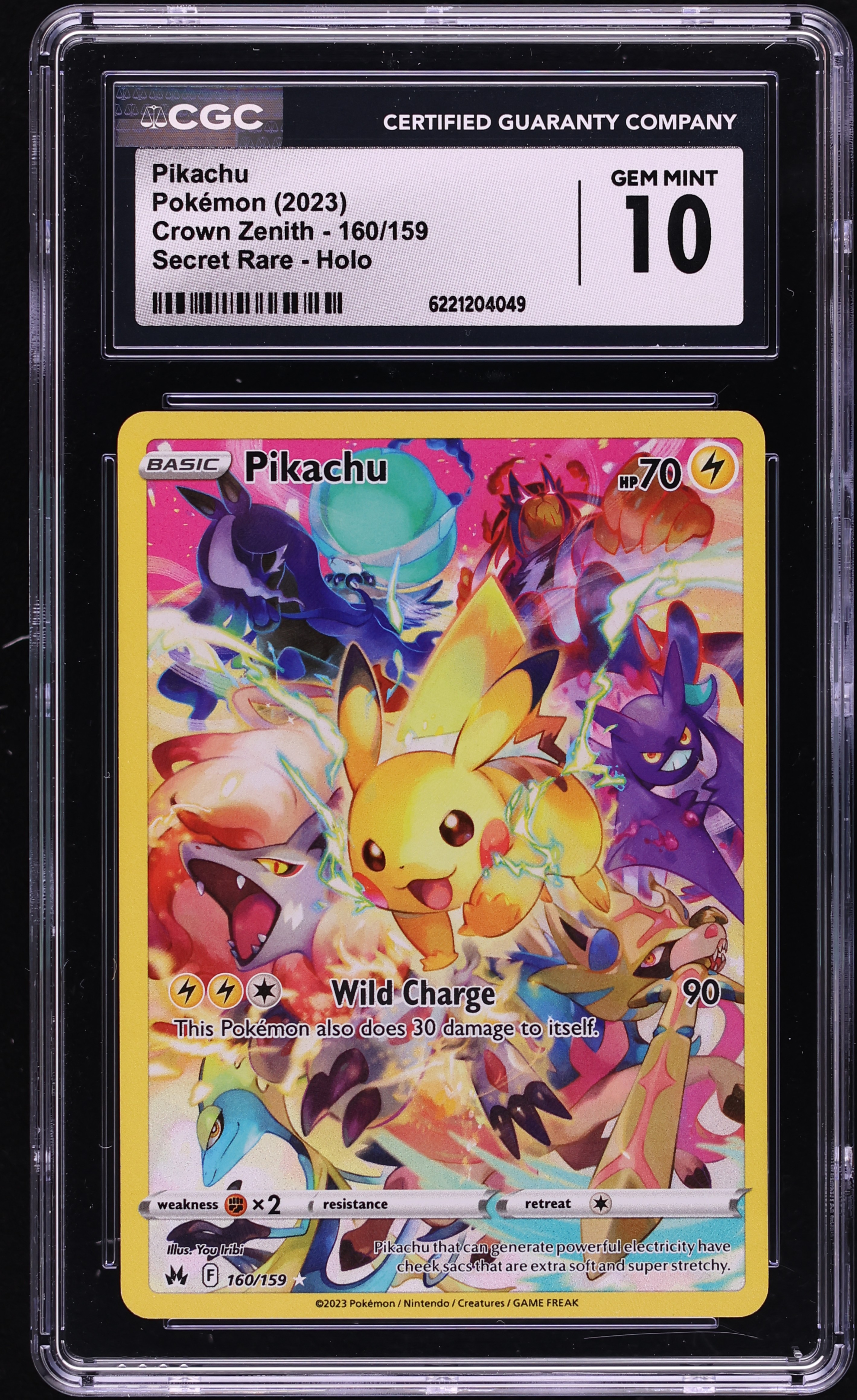 2023 Pokemon Sword & Shield Crown Zenith SEC Pikachu #160 CGC 10 GEM MINT