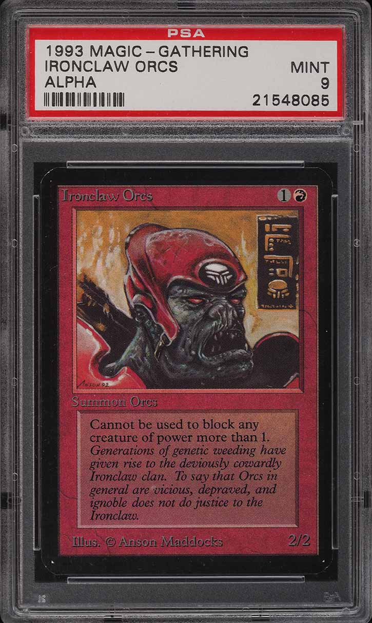 1993 Magic The Gathering MTG Alpha Ironclaw Orcs PSA 9 MINT