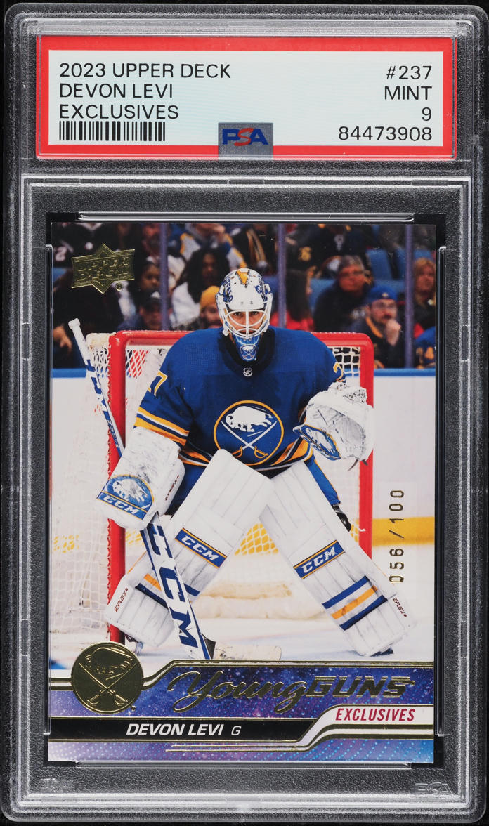 2023 Upper Deck Young Guns Exclusives Devon Levi ROOKIE /100 #237 PSA 9 MINT