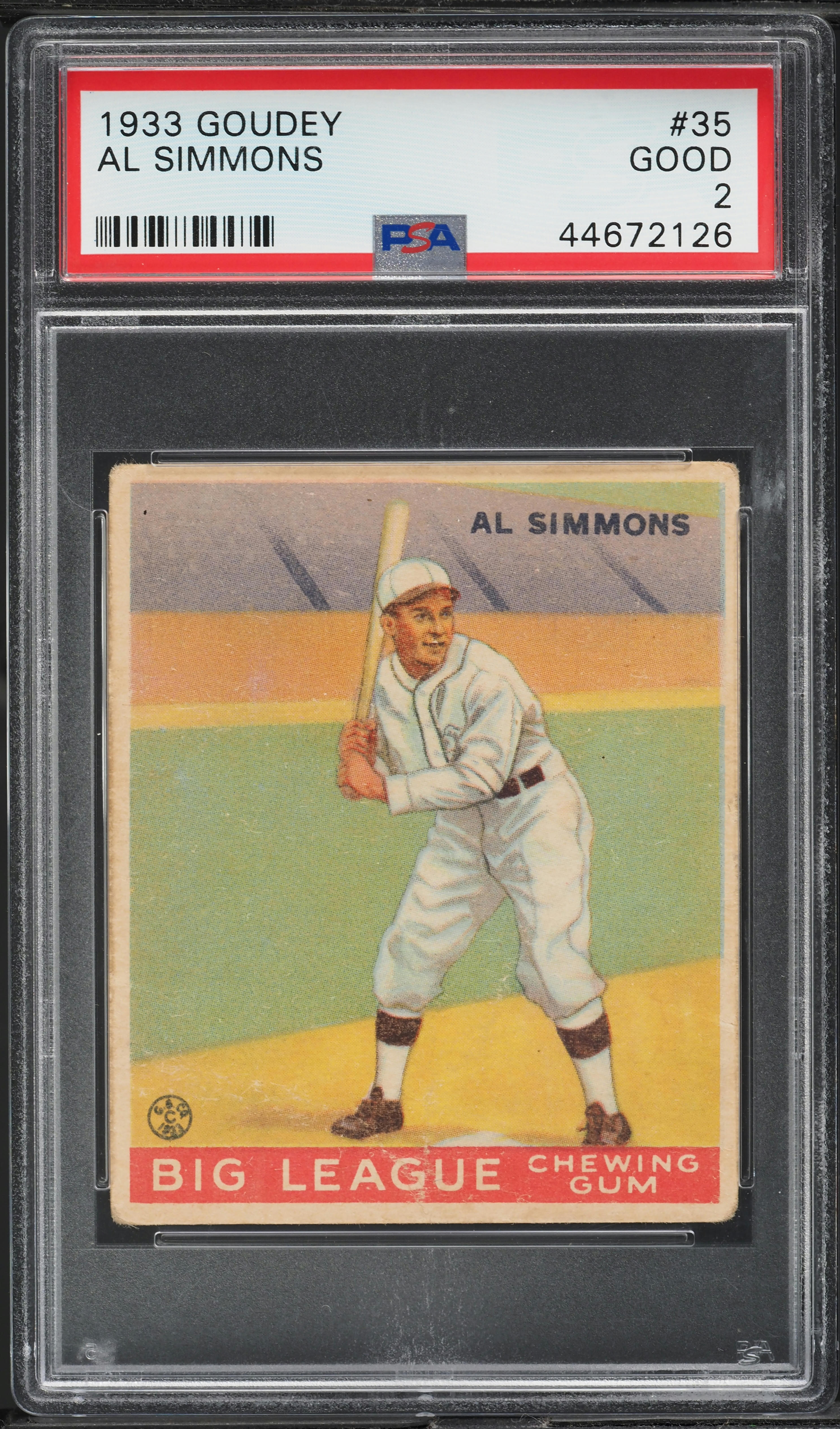 1933 Goudey Al Simmons #35 PSA 2 GD