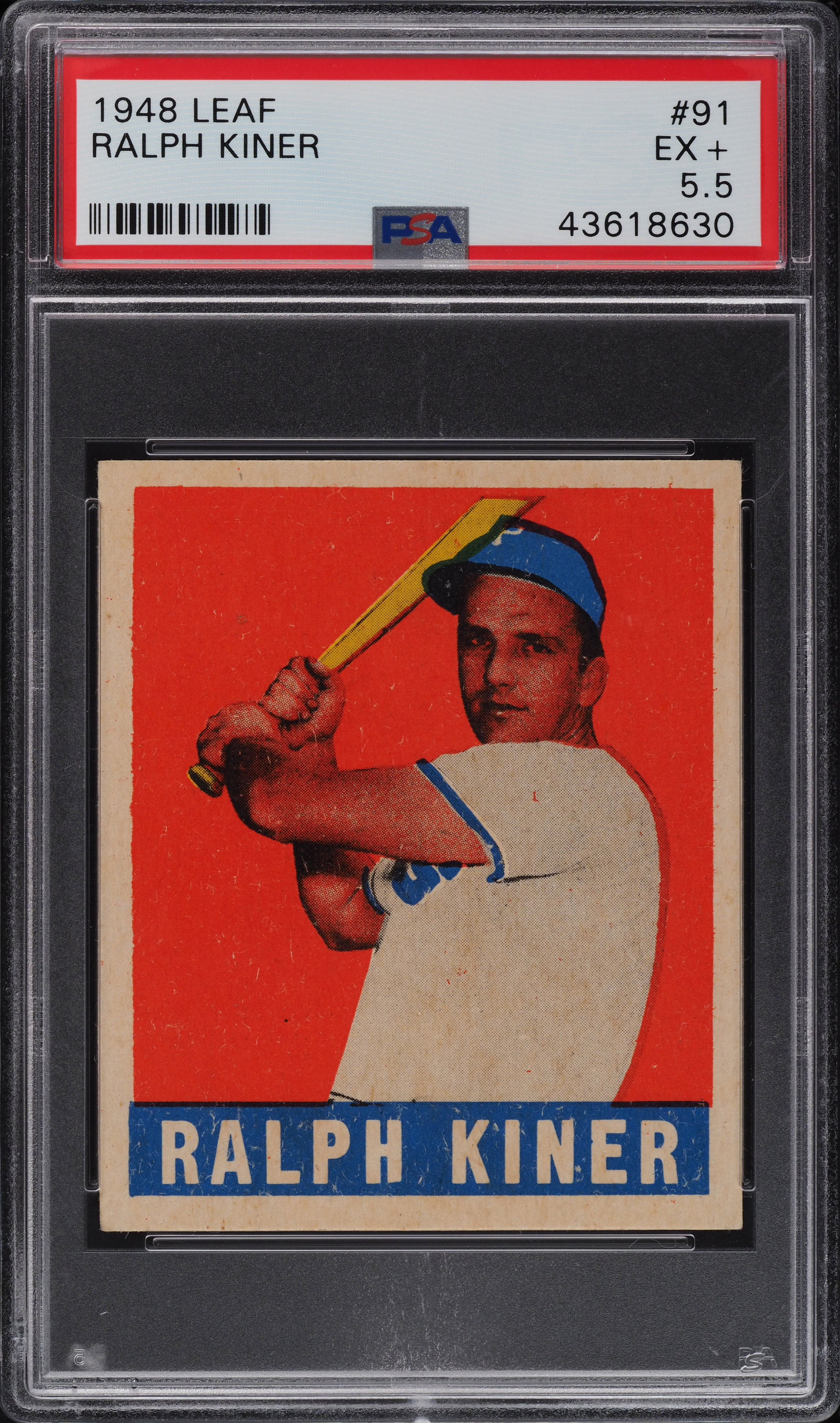 1948 Leaf Ralph Kiner ROOKIE RC #91 PSA 5.5 EX+