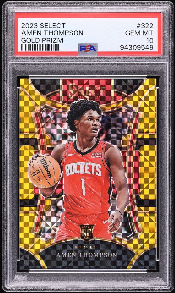 2023 Select Mezzanine Gold Prizm Amen Thompson ROOKIE 1/10 #322 PSA 10 GEM MINT