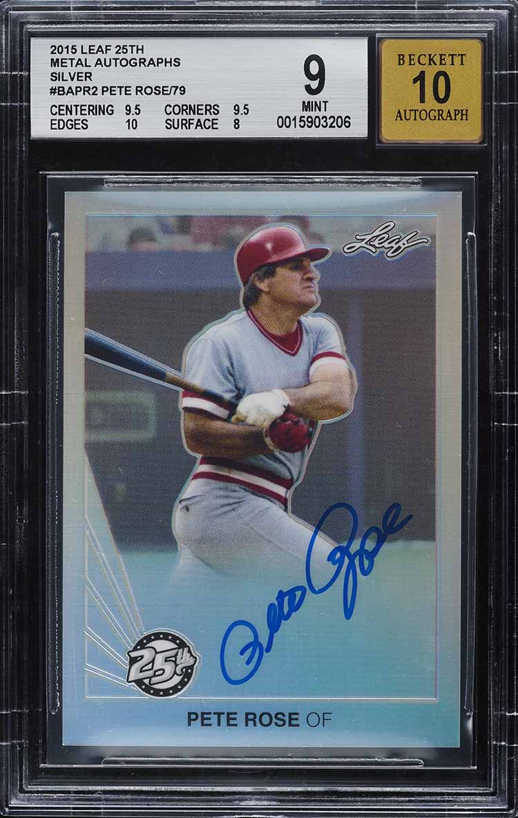 Pete Rose #BA-PR2 2015 Leaf 25th Baseball 1990 Leaf 25th Metal Autograph Printing Plates