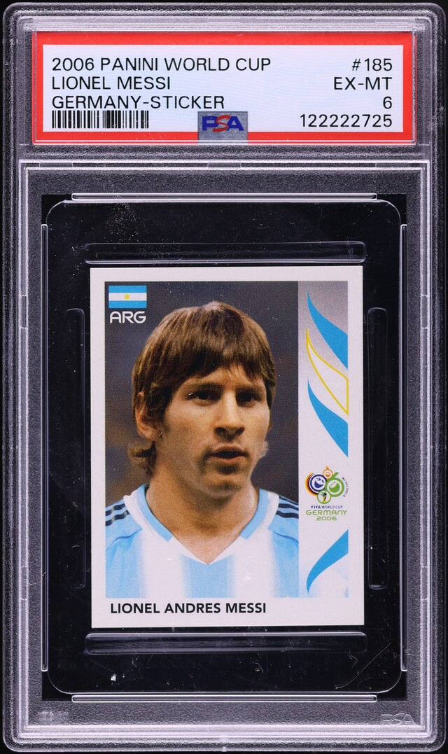 2006 Panini World Cup Germany Sticker Lionel Messi #185 PSA 6 EXMT