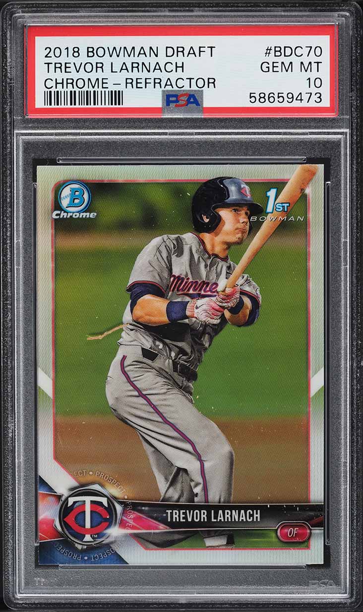 2018 Bowman Chrome Draft Refractor Trevor Larnach ROOKIE #BDC-70 PSA 10 GEM MINT