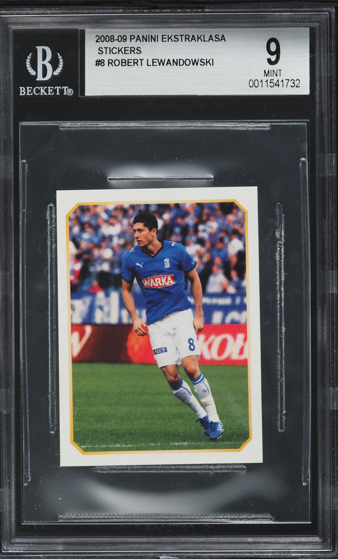2008 Panini Ekstraklasa Stickers Robert Lewandowski ROOKIE #8 BGS 9 MINT