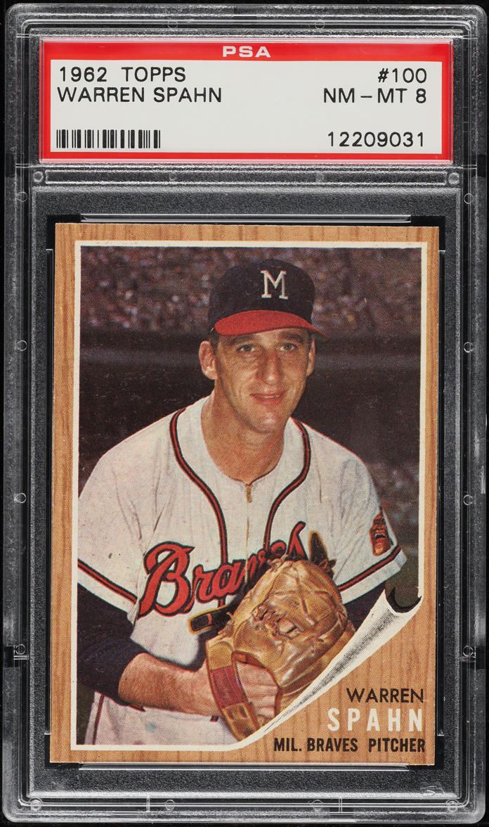 1962 Topps Warren Spahn #100 PSA 8 NM-MT