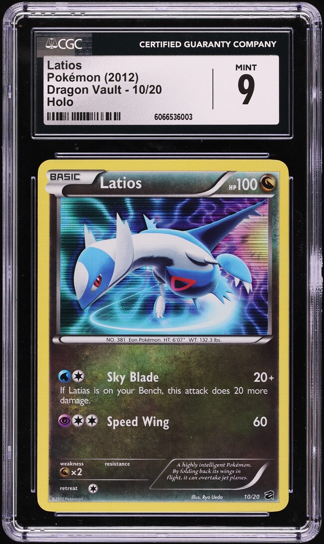 2012 Pokemon Black & White Dragon Vault Holo Latios #10 CGC 9 MINT