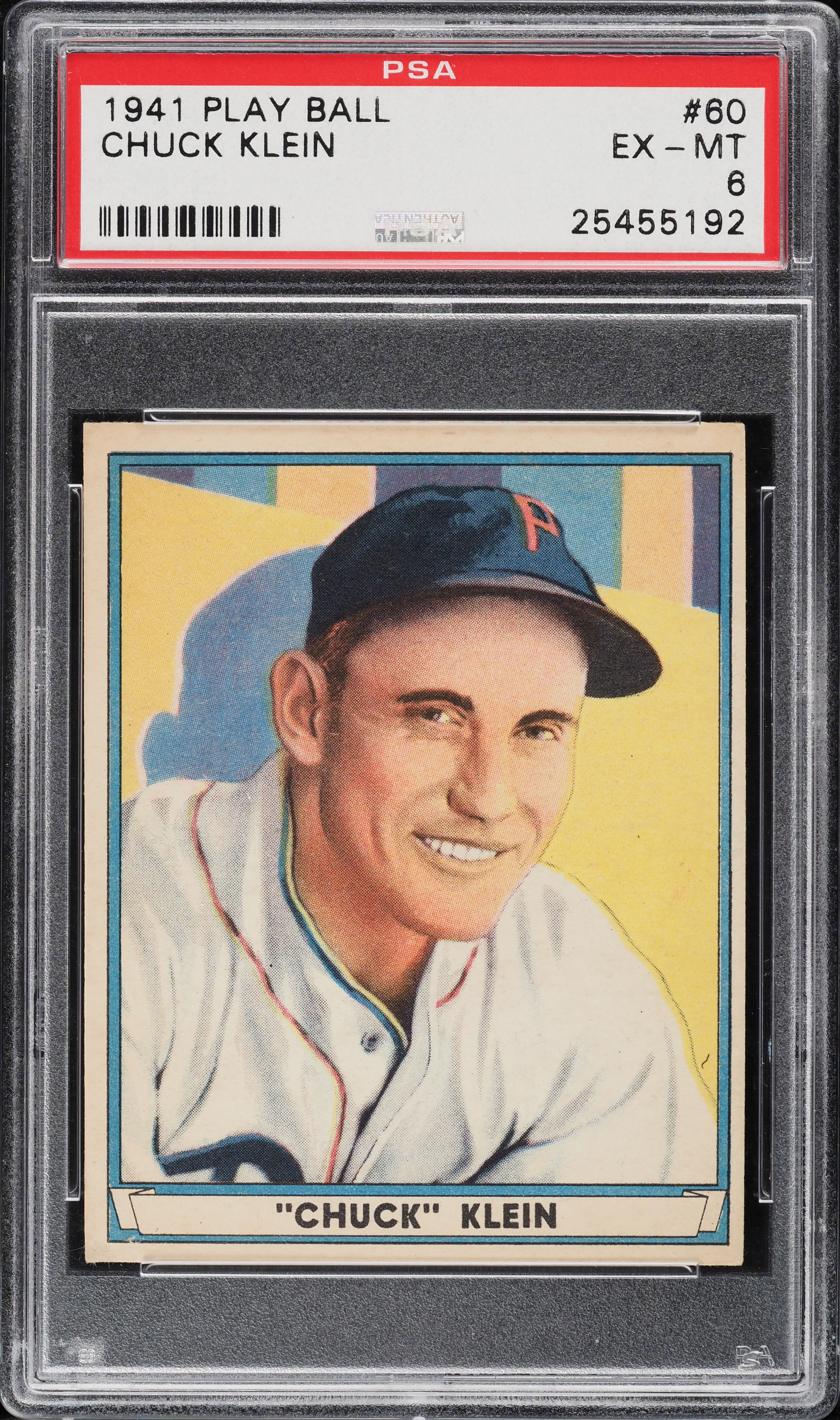 1941 Play Ball Chuck Klein #60 PSA 6 EXMT