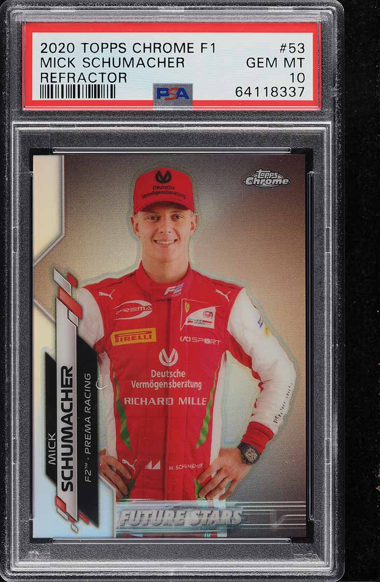 2020 Topps Chrome Formula 1 Refractor Mick Schumacher ROOKIE #53 PSA 10 GEM MINT
