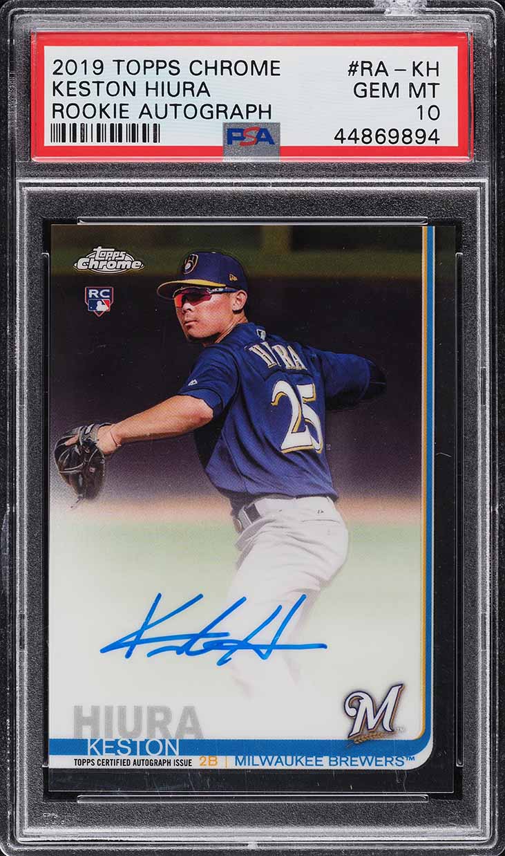 2019 Topps Chrome Keston Hiura ROOKIE AUTO #RA-KH PSA 10 GEM MINT