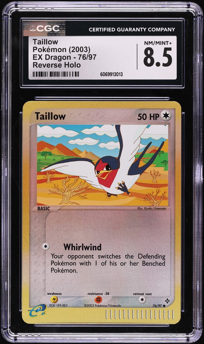 2003 Pokemon EX Dragon Reverse Holo Taillow #76 CGC 8.5 NM-MT+