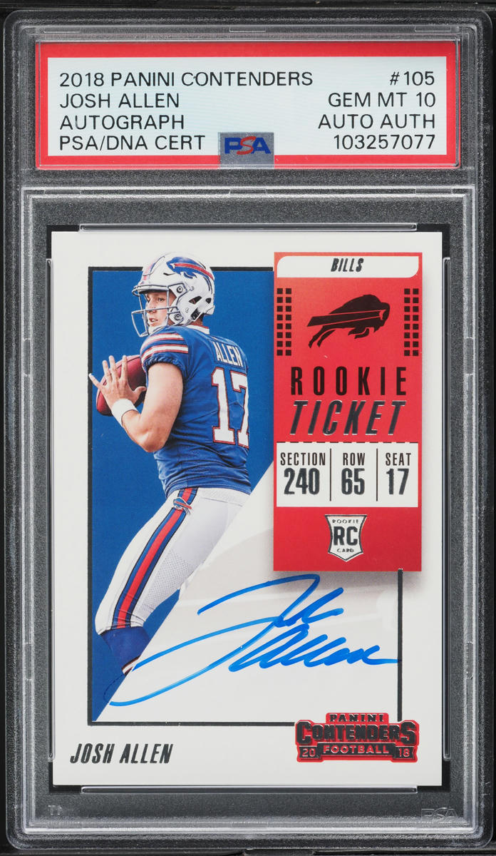 2018 Panini Contenders Josh Allen ROOKIE AUTO #105 PSA 10 GEM MINT
