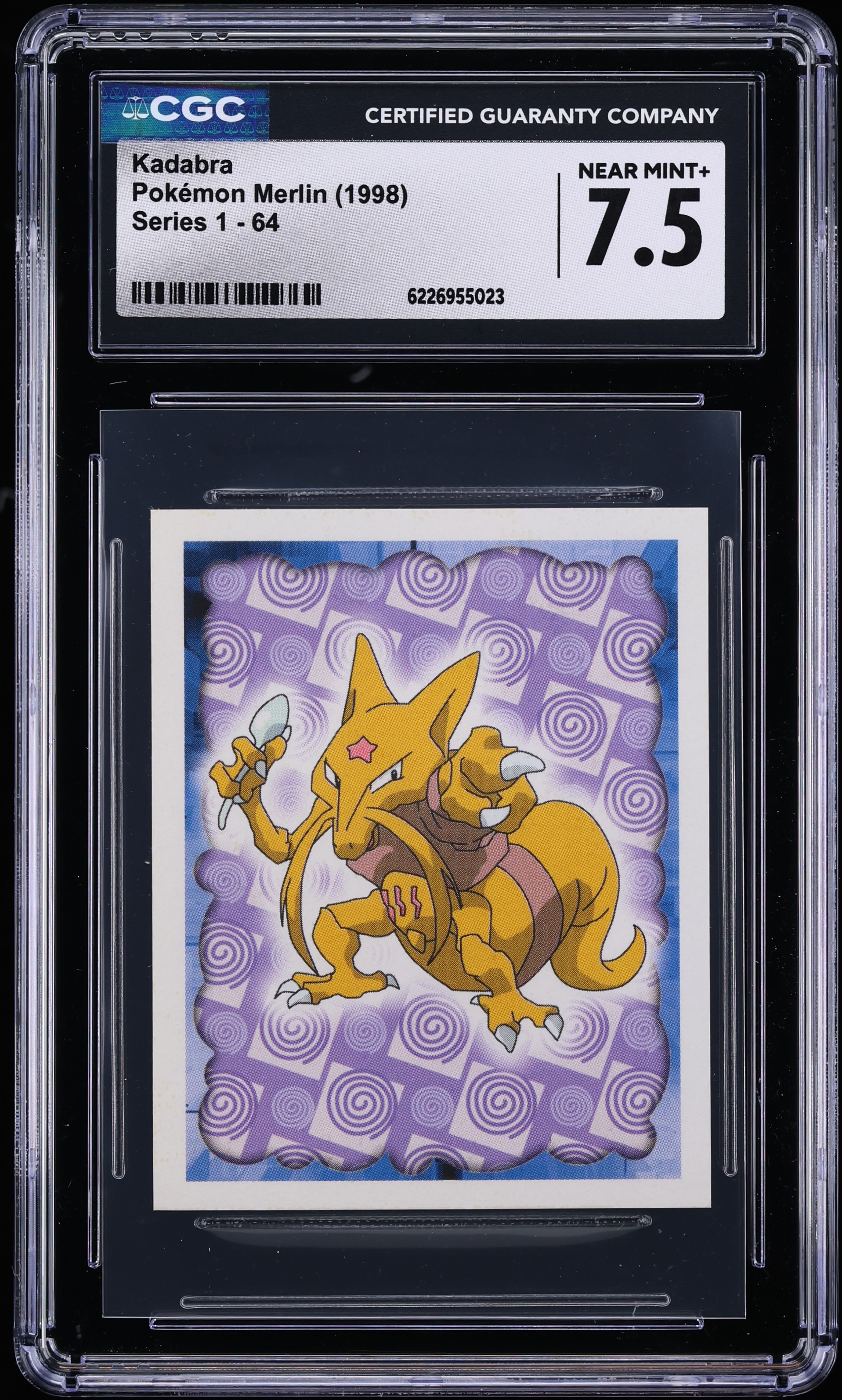 1998 Pokemon Merlin Series 1 Kadabra #64 CGC 7.5 NRMT+