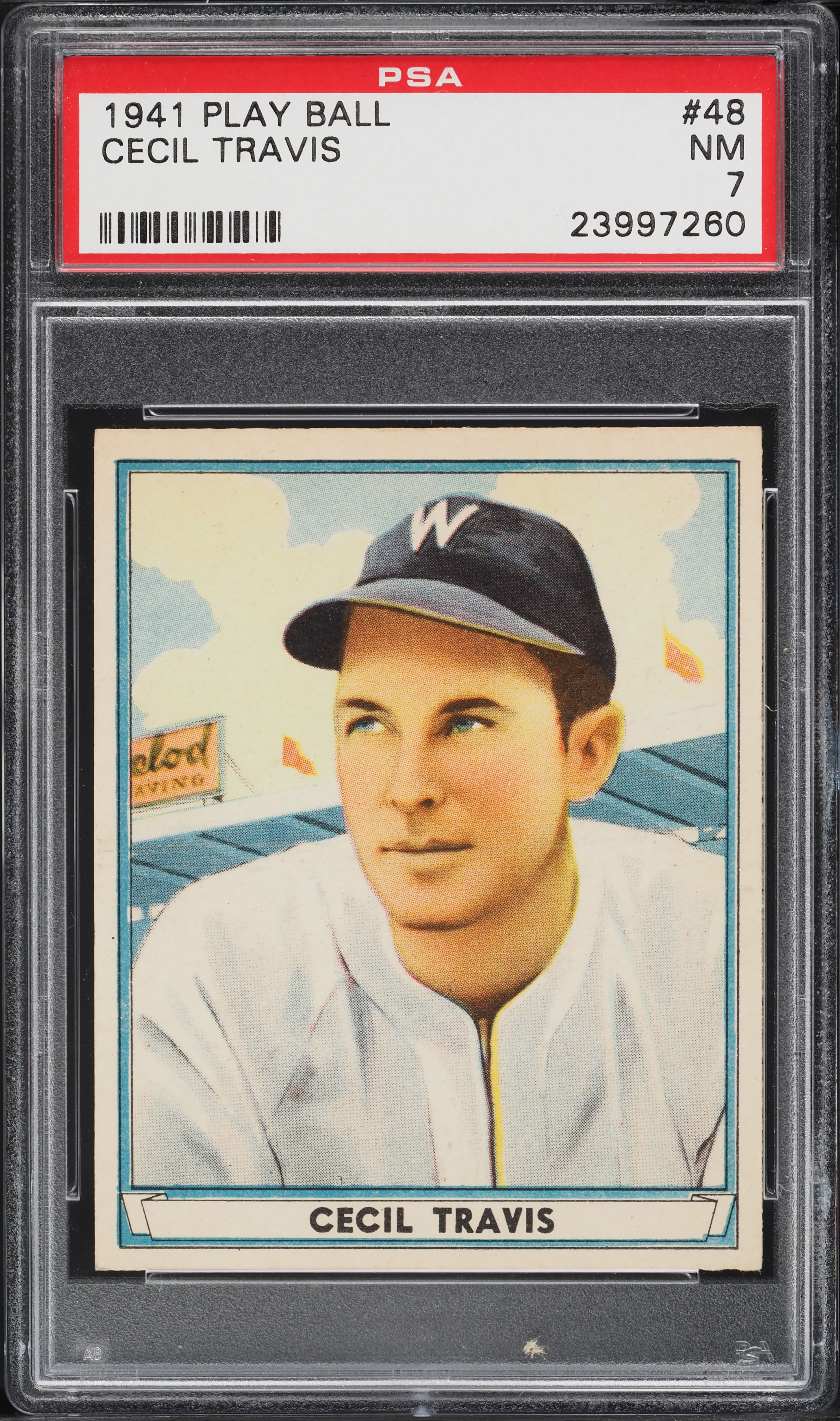 1941 Play Ball Cecil Travis #48 PSA 7 NRMT