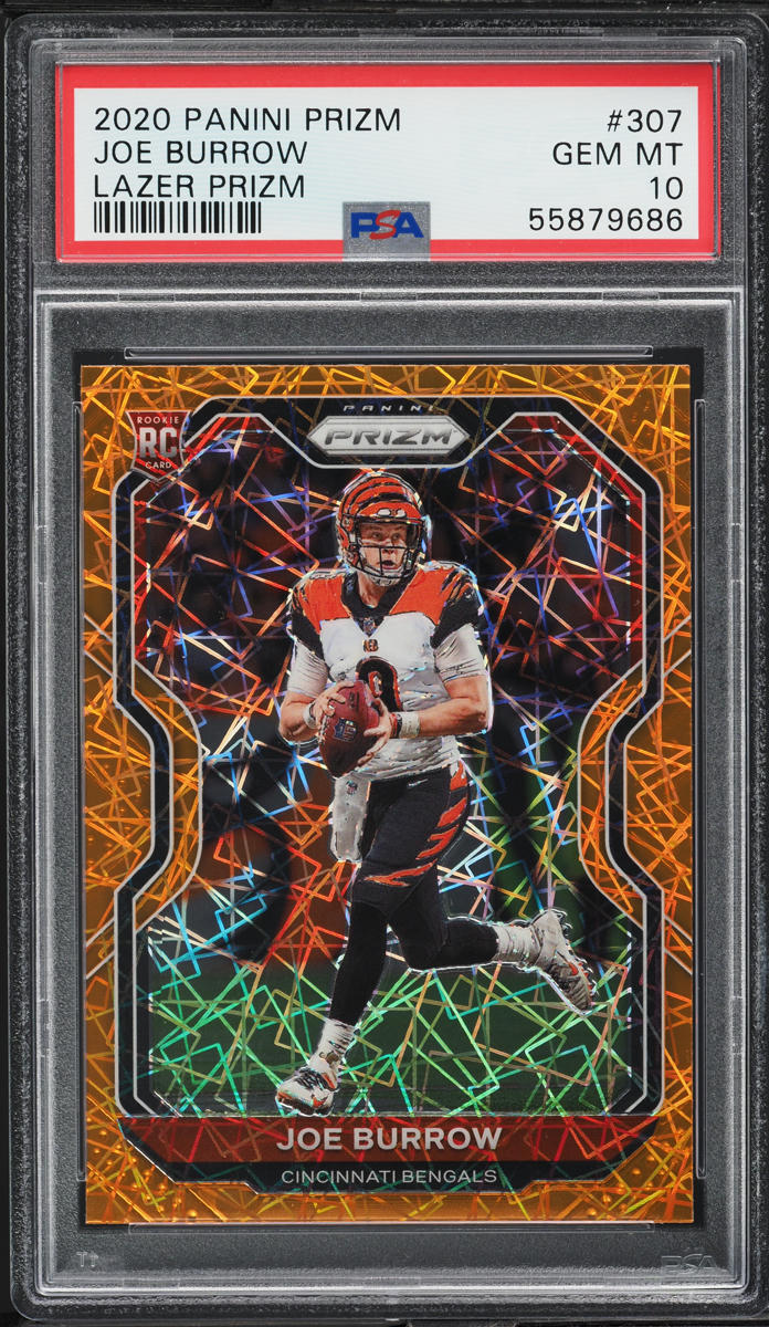 2020 Panini Prizm Lazer Joe Burrow ROOKIE #307 PSA 10 GEM MINT