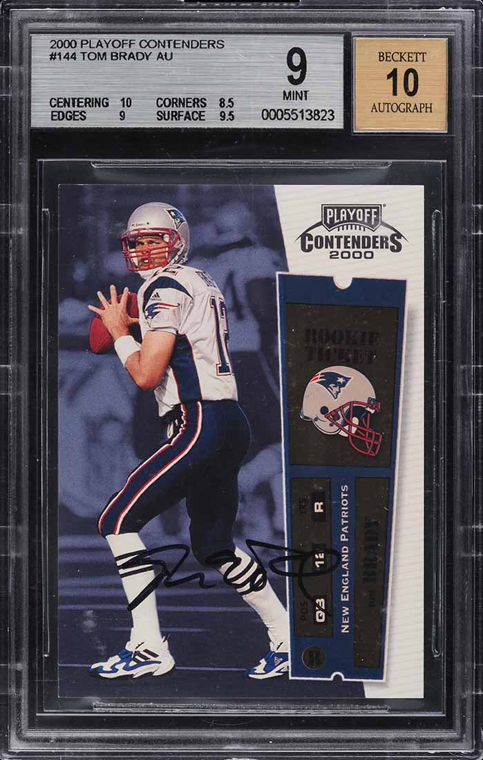 2000 Playoff Contenders Tom Brady ROOKIE AUTO #144 BGS 9 MINT