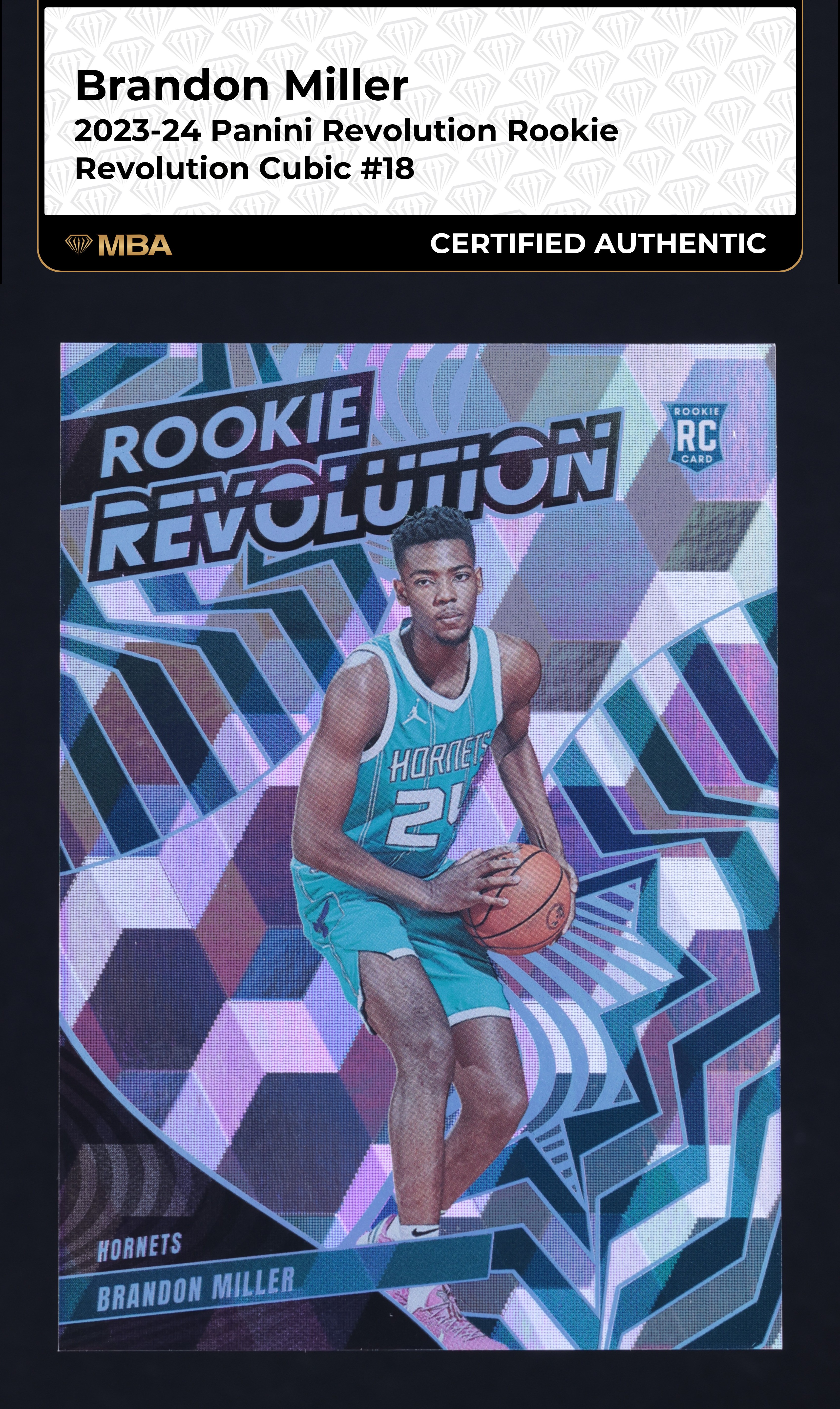 2023 Panini Revolution Revolution Cubic Brandon Miller ROOKIE /50 #18 MBA AUTH