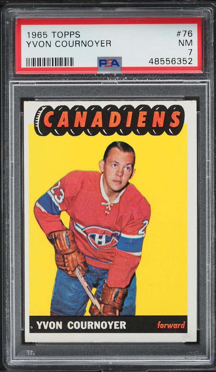 1965 Topps Hockey Yvon Cournoyer ROOKIE #76 PSA 7 NRMT