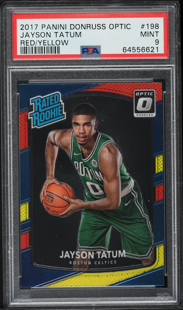2017 Donruss Optic Red & Yellow Jayson Tatum ROOKIE #198 PSA 9 MINT