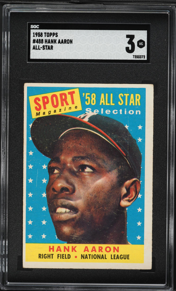 1958 Topps Hank Aaron ALL-STAR #488 SGC 3 VG