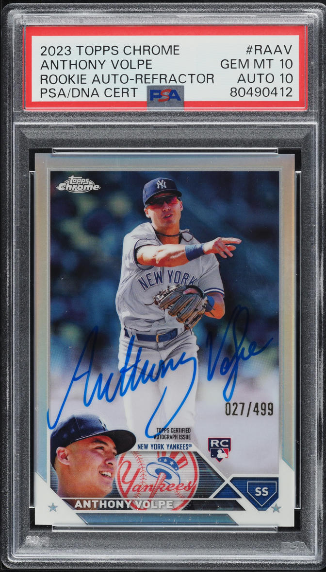 2023 Topps Chrome Refractor Anthony Volpe ROOKIE AUTO DNA 10 /499 #RA-AV PSA 10