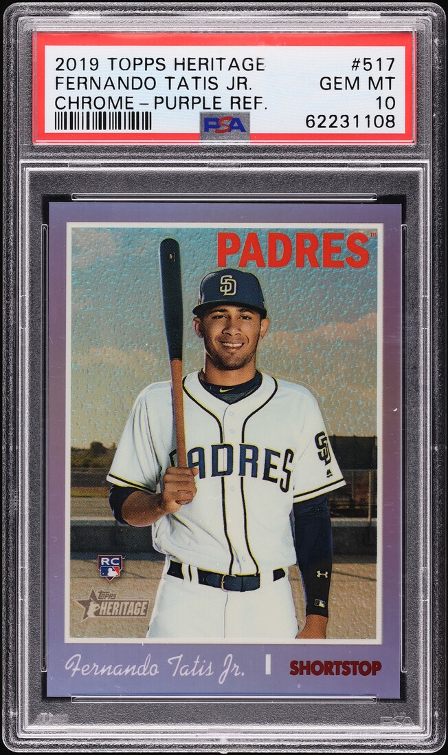 2019 Topps Chrome Heritage Purple Refractor Fernando Tatis Jr. ROOKIE PSA 10