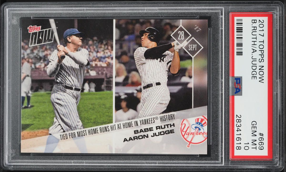 2017 Topps Now Babe Ruth & Aaron Judge ROOKIE #669 PSA 10 GEM MINT