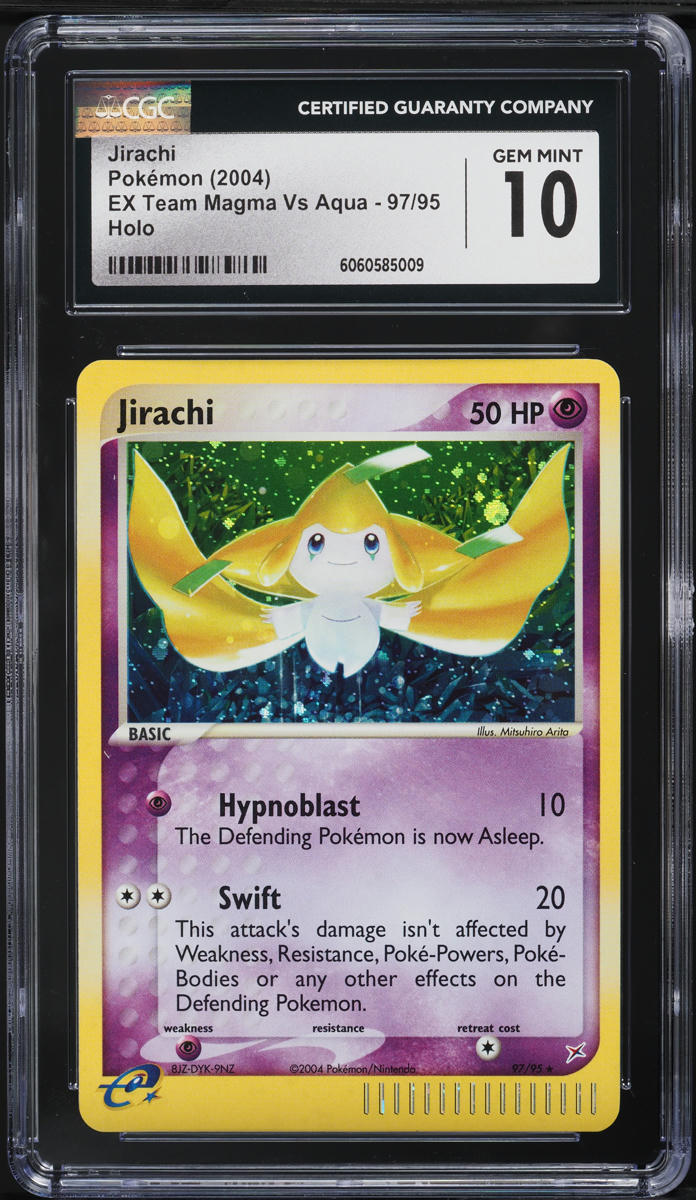 2004 Pokemon EX Team Magma VS Aqua Holo Jirachi #97 CGC 10 GEM MINT