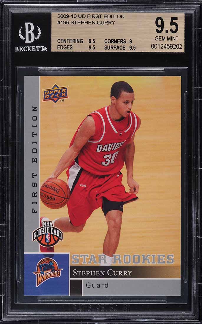 2009 Upper Deck First Edition Stephen Curry ROOKIE #196 BGS 9.5 GEM MINT