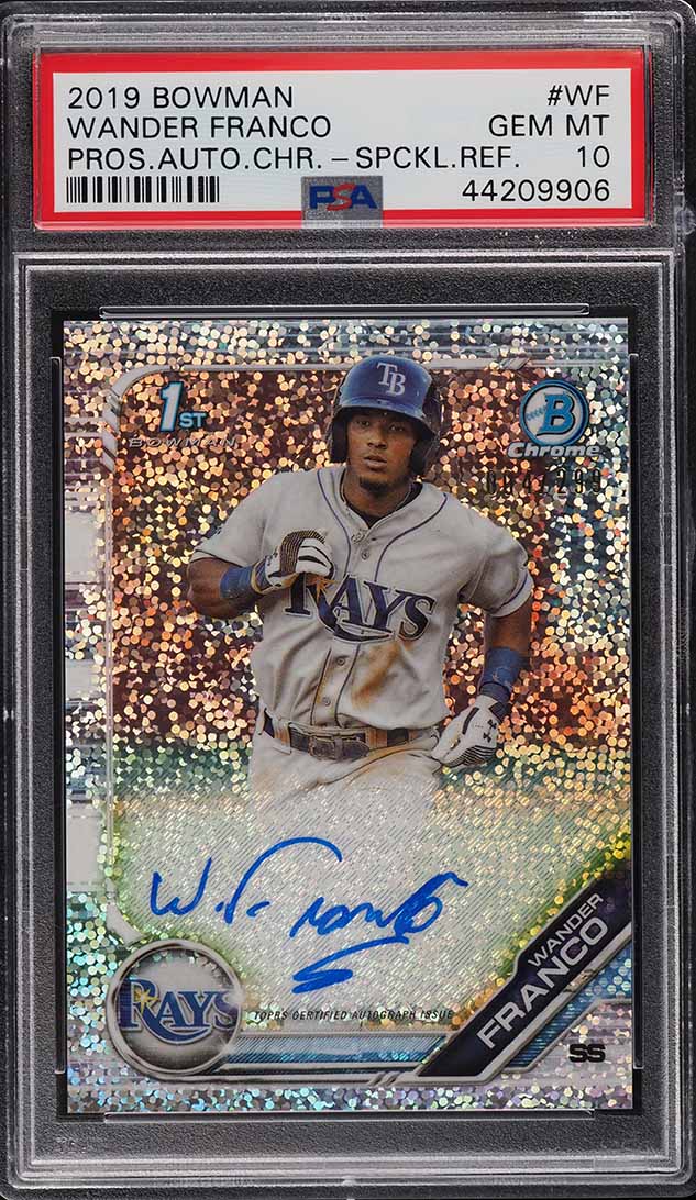 2019 Bowman Chrome Speckle Refractor Wander Franco RC AUTO /299 #CPA-WF PSA 10