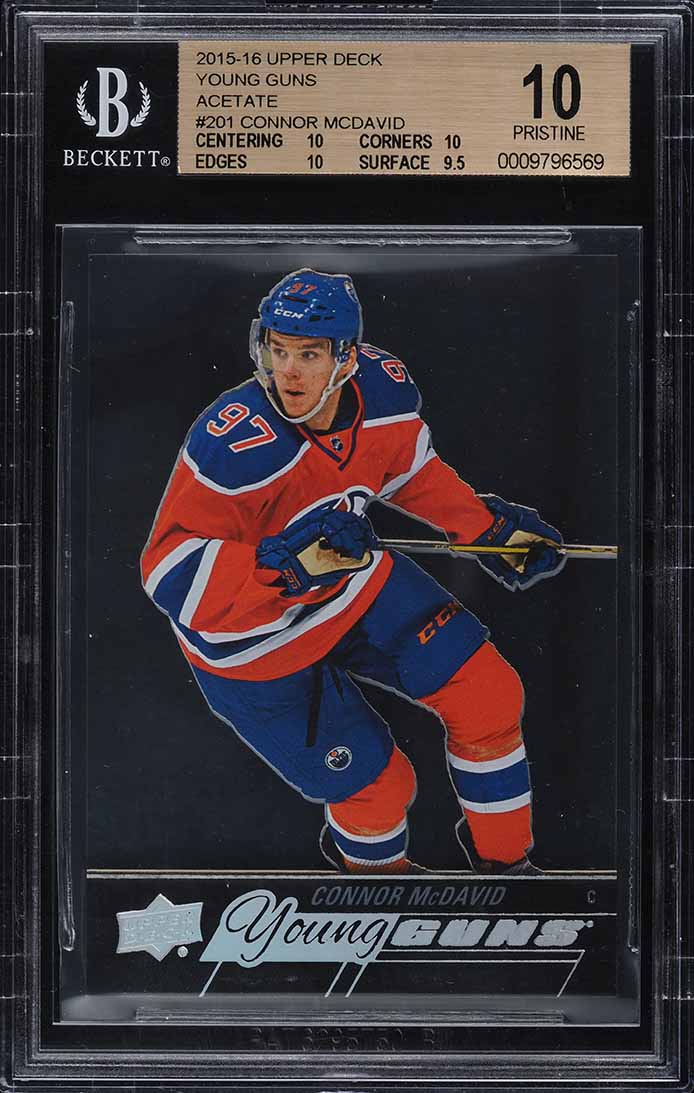 2015 Upper Deck Young Guns Acetate Connor McDavid ROOKIE RC #201 BGS 10 PRISTINE