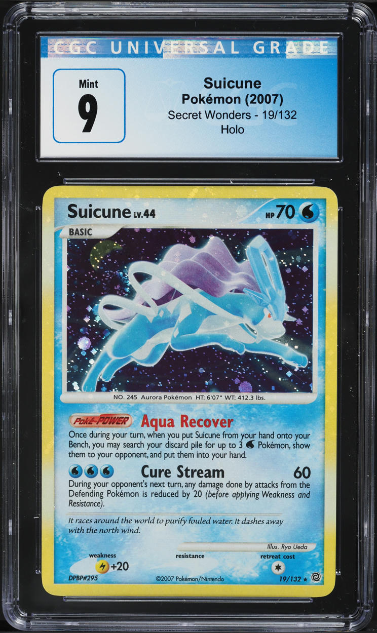 2007 Pokemon Diamond & Pearl Secret Wonders Holo Suicune #19 CGC 9 MINT