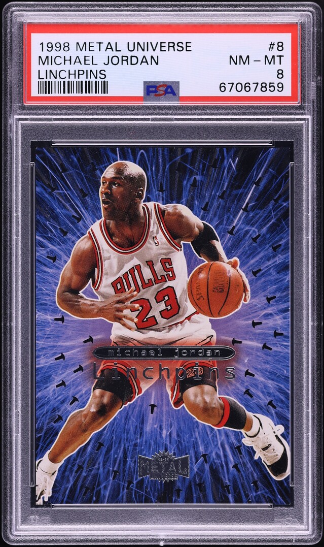 1998 Metal Universe Linchpins Michael Jordan #8 PSA 8 NM-MT