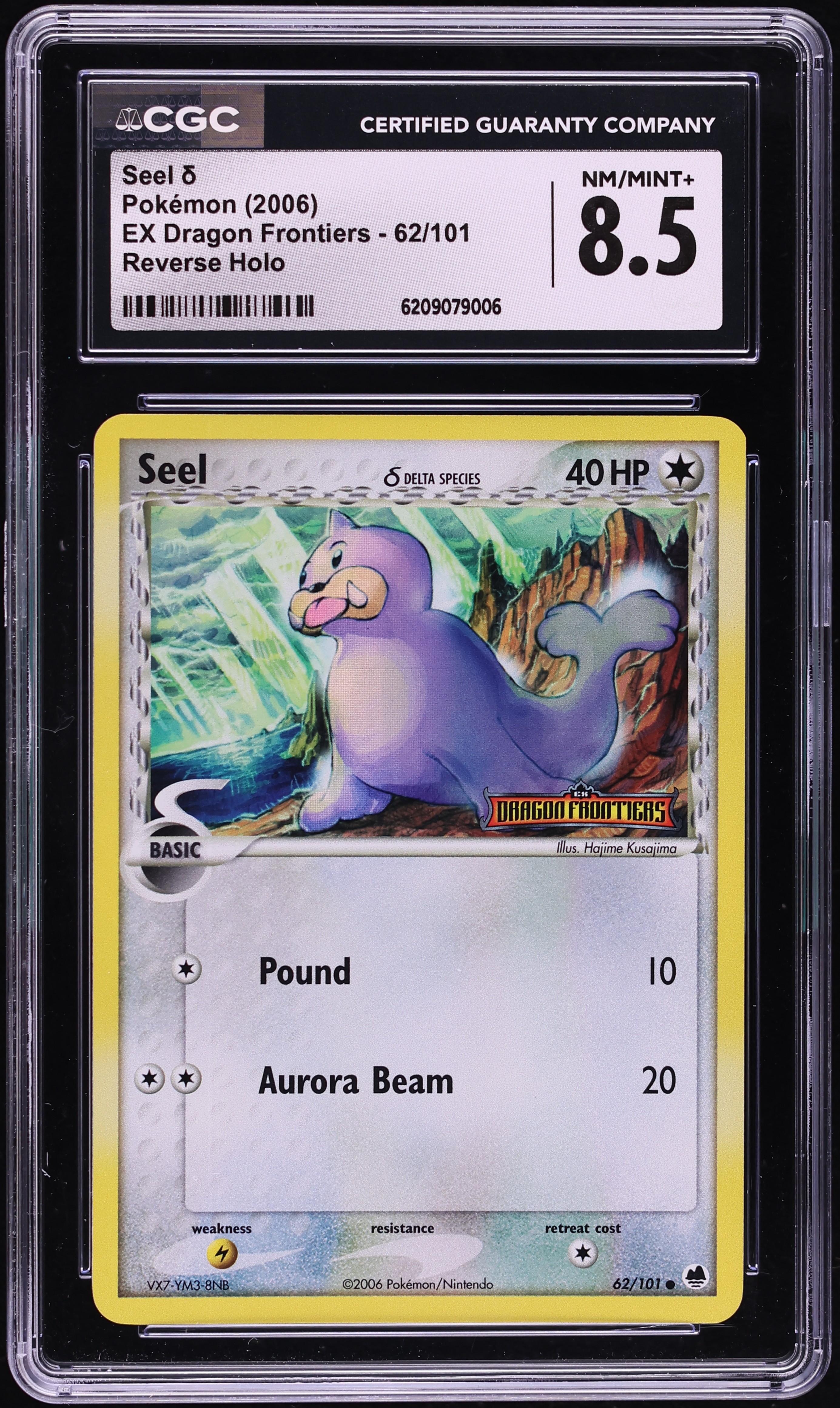 2006 Pokemon EX Dragon Frontiers Reverse Holo Seel #62 CGC 8.5 NM-MT+
